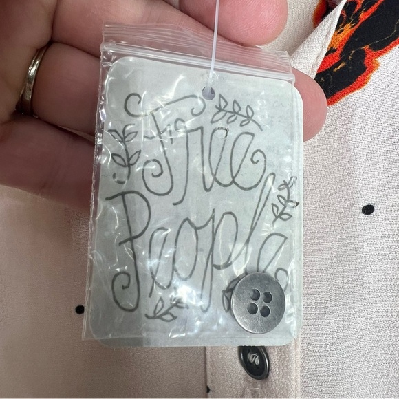 FREE PEOPLE Sweet Life Mini Dress Floral Button Down Flare Sleeve Size Medium - Picture 9 of 11